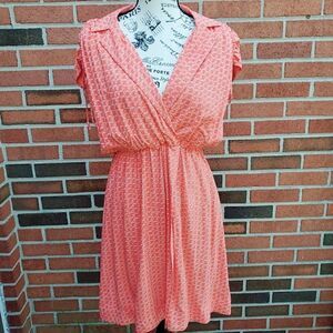 MAEVE by Anthropologie Coral and White Dress